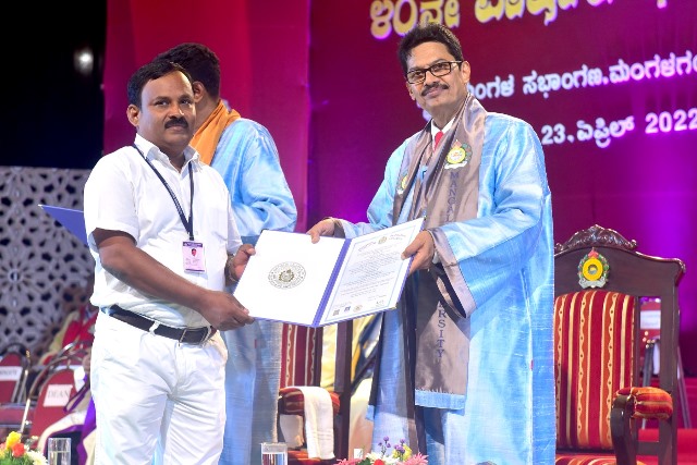 Ph.D degree awarded to Narasimhaiah N